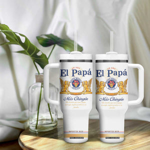 Mexican Dad Husband Beer Tumbler With Handle El Papa Mas Chingon Fathers day, Dia del Padre TB10 Print Your Wear