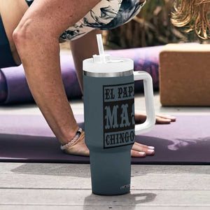 Mexican Dad Husband Tumbler With Handle El Papa Mas Chingon Fathers day Dia del Padre TB10 Print Your Wear