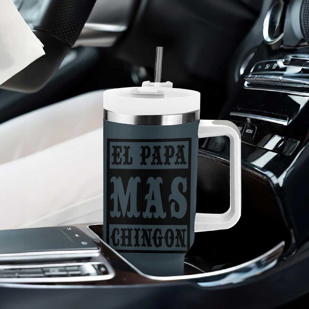 Mexican Dad Husband Tumbler With Handle El Papa Mas Chingon Fathers day Dia del Padre TB10 Print Your Wear