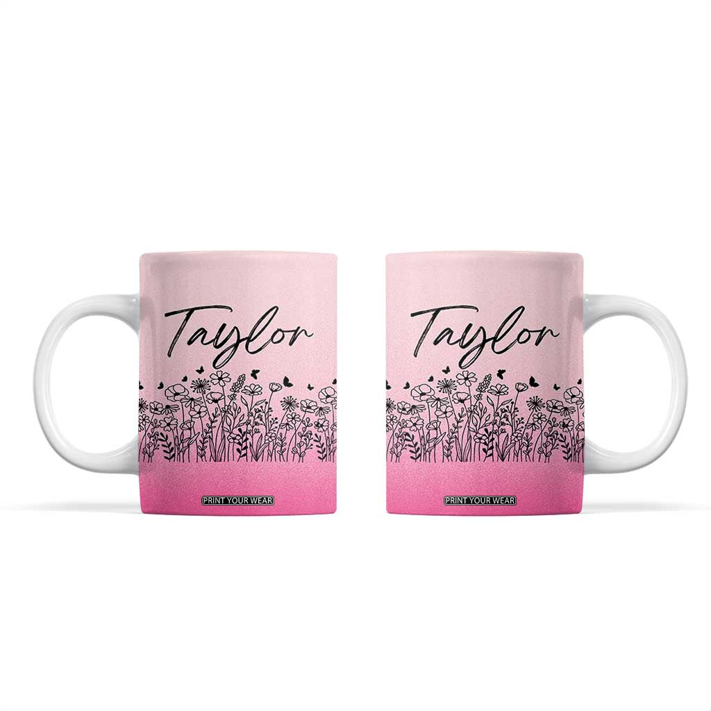 Personalized Wildflower Coffee Mug Custom Name Gift For Women TB10 Pink Print Your Wear