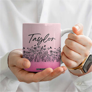 Personalized Wildflower Coffee Mug Custom Name Gift For Women TB10 Print Your Wear
