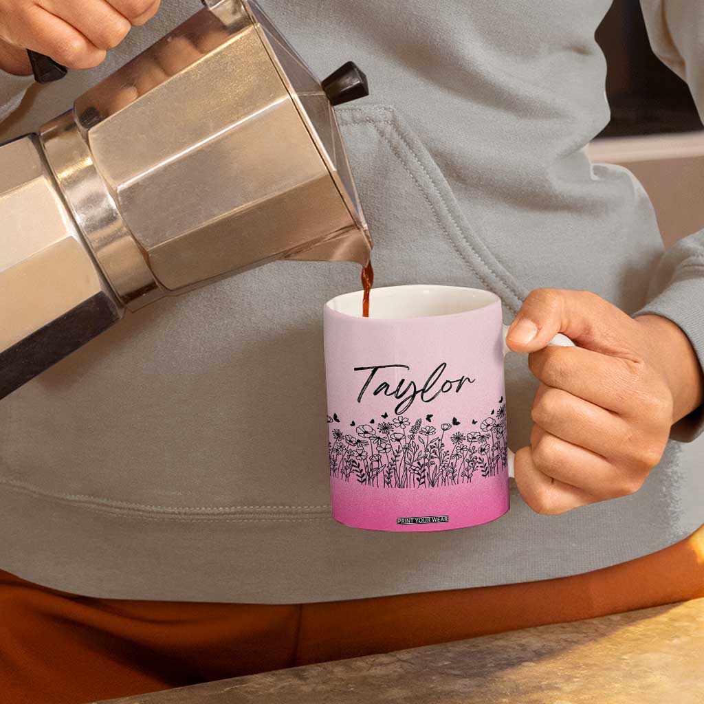Personalized Wildflower Coffee Mug Custom Name Gift For Women TB10 Print Your Wear