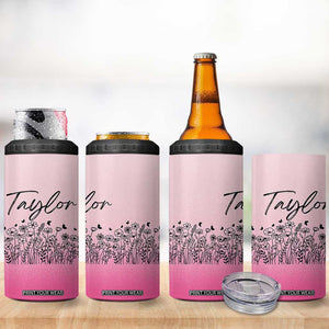 Personalized Wildflower 4 in 1 Can Cooler Tumbler Custom Name Gift For Women TB10 Print Your Wear