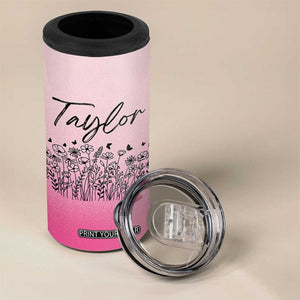 Personalized Wildflower 4 in 1 Can Cooler Tumbler Custom Name Gift For Women TB10 Print Your Wear