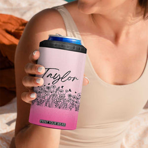 Personalized Wildflower 4 in 1 Can Cooler Tumbler Custom Name Gift For Women TB10 Print Your Wear