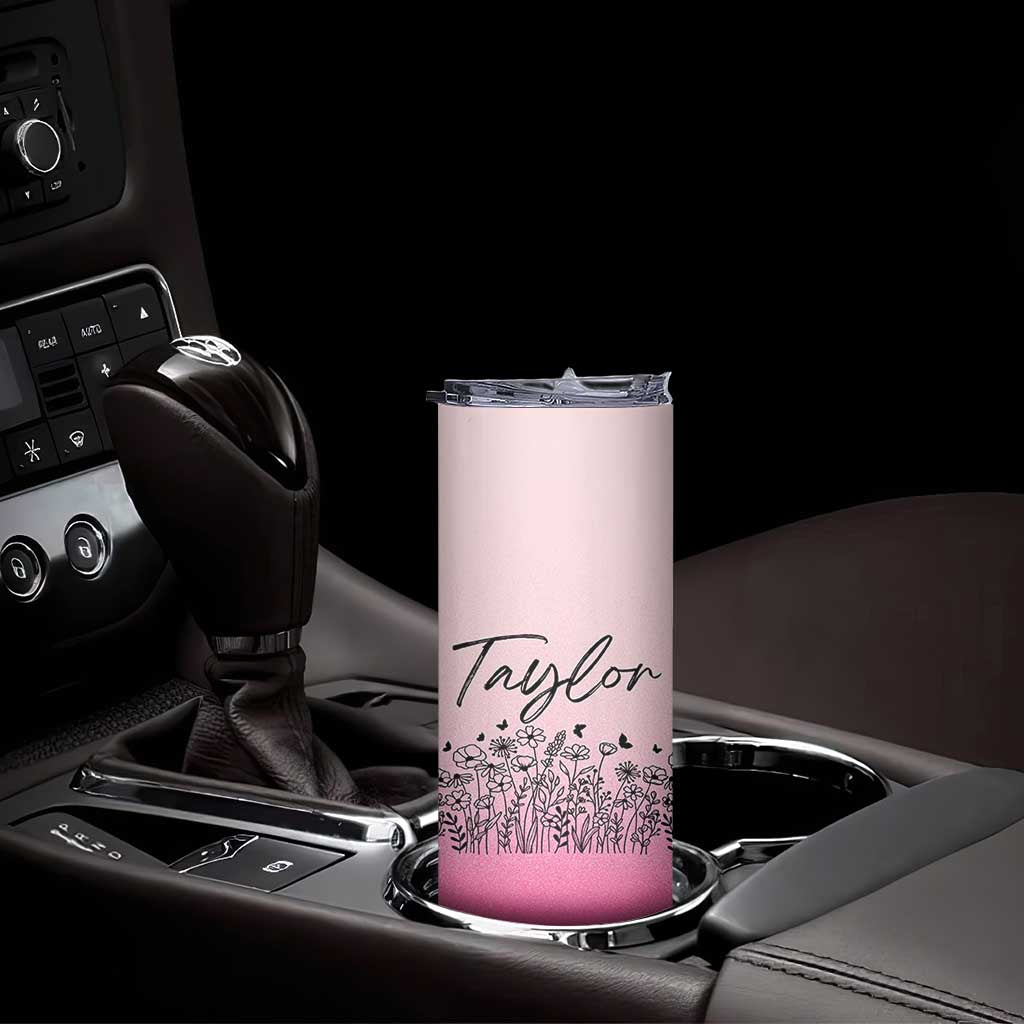 Personalized Wildflower Skinny Tumbler Custom Name Gift For Women TB10 Print Your Wear