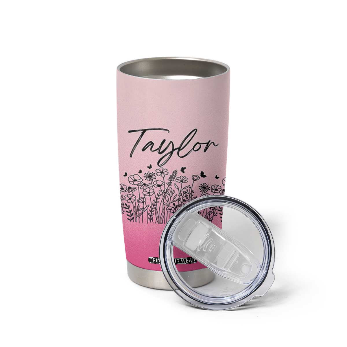 Personalized Wildflower Tumbler Cup Custom Name Gift For Women TB10 Print Your Wear