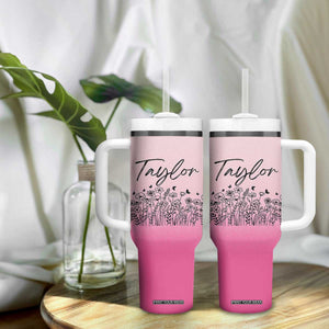 Personalized Wildflower Tumbler With Handle Custom Name Gift For Women TB10 Print Your Wear