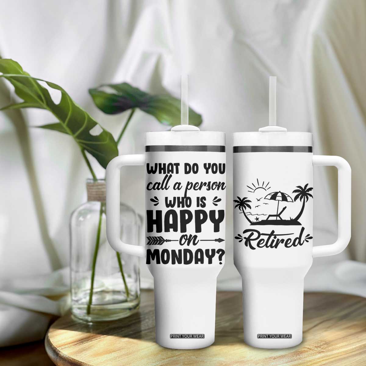 Funny Retirement Gifts Tumbler With Handle Happy Retiree Gag Farewell Present For Coworkers TB10 Print Your Wear