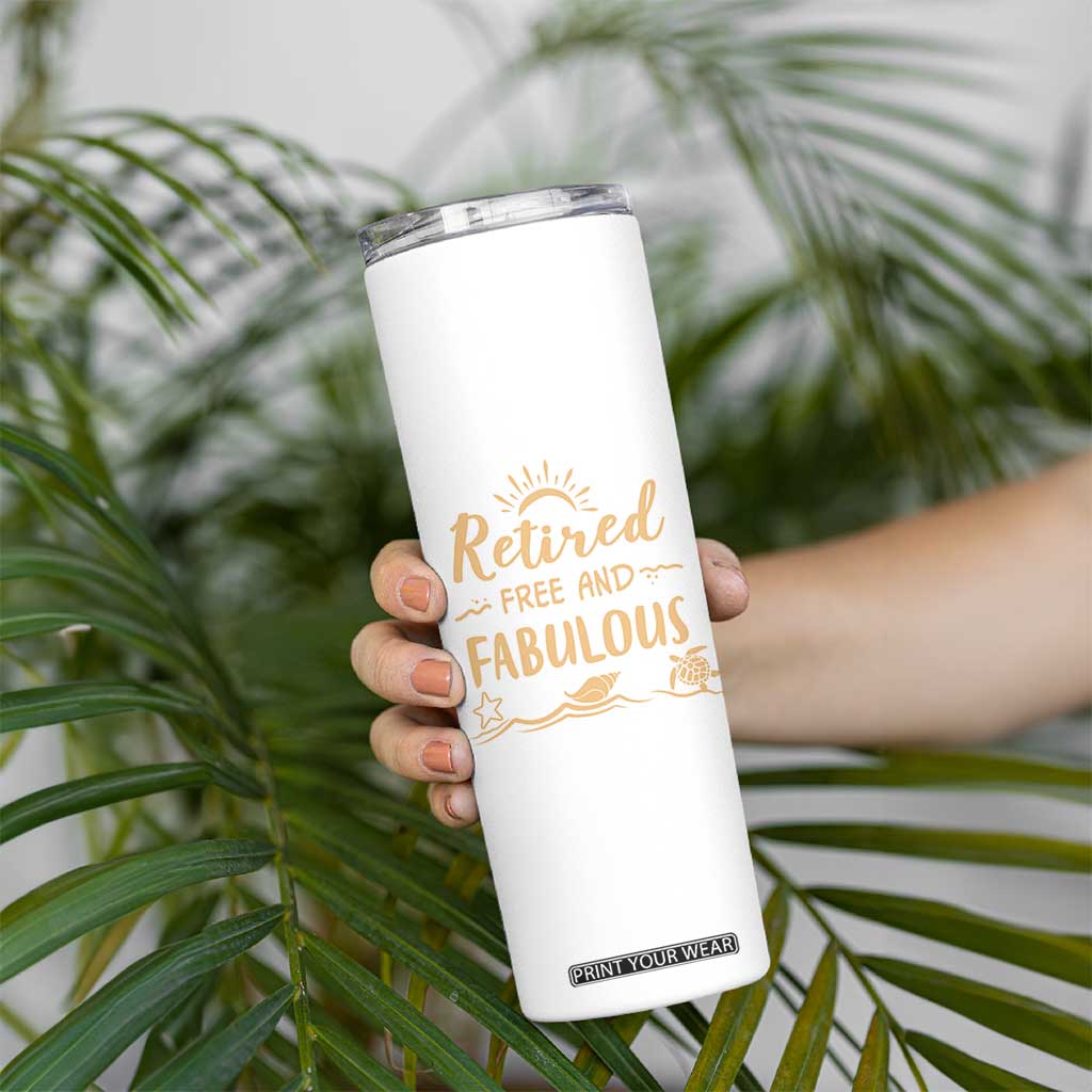 Retirement Gift for Woman 2026 Skinny Tumbler Goodbye Gifts Retired Free And Fabulous TB10 Print Your Wear