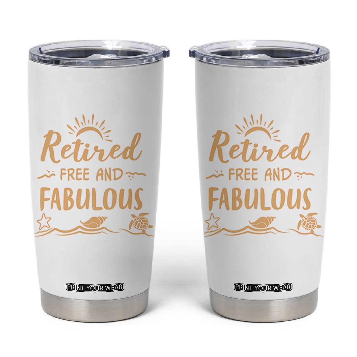 Retirement Gift for Woman 2026 Tumbler Cup Goodbye Gifts Retired Free And Fabulous TB10 White Print Your Wear