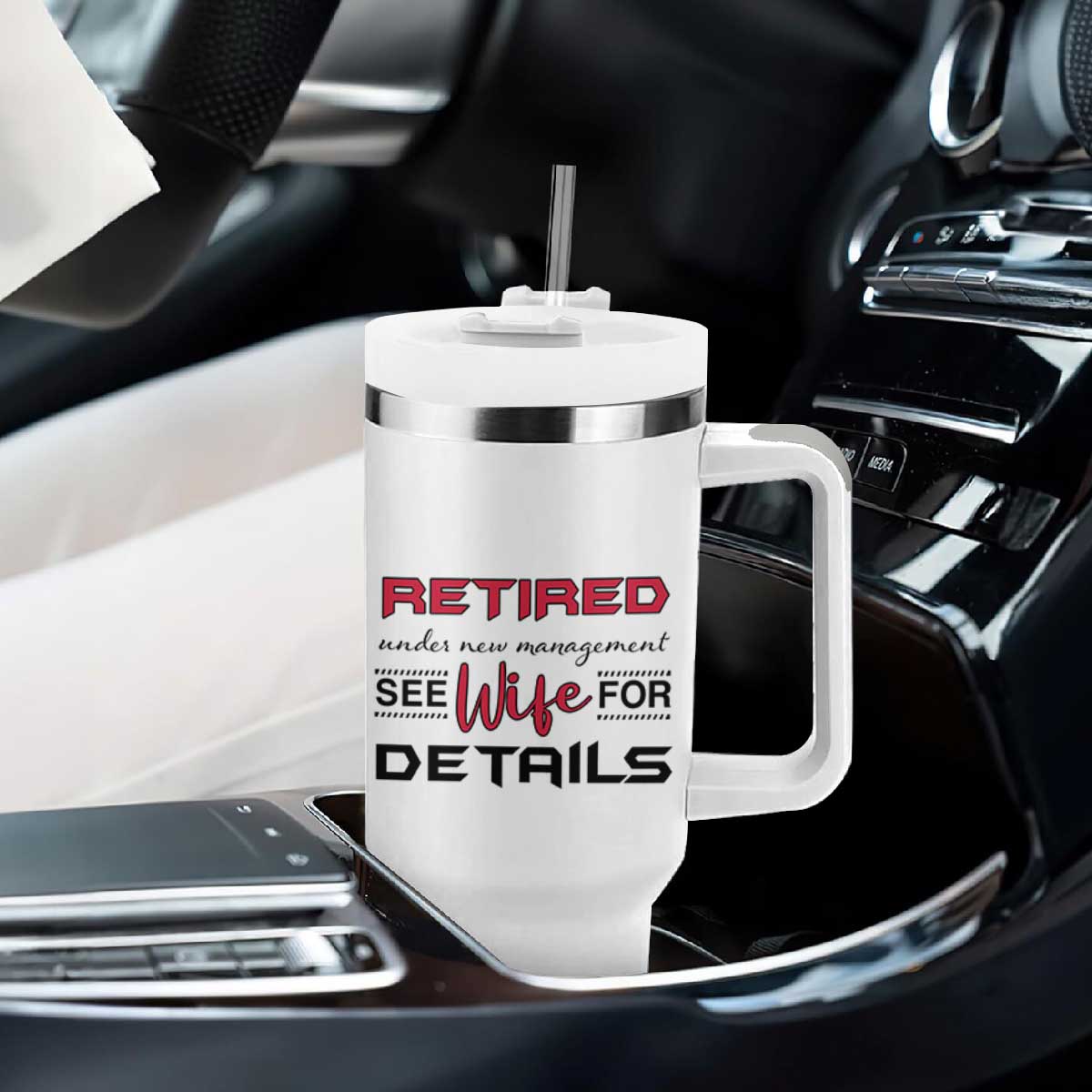 Retirement Gifts For Men 2026 Tumbler With Handle Husband Boyfriend Father Retired Under New Management TB10 Print Your Wear