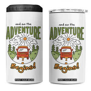 Goodbye Gifts 4 in 1 Can Cooler Tumbler And So The Adventure Begins Coworker Leaving Farewell Gift TB10 One Size: 16 oz White Print Your Wear
