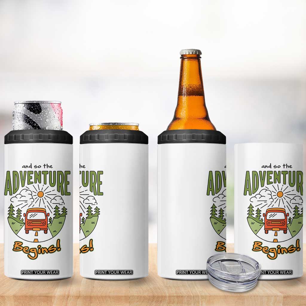 Goodbye Gifts 4 in 1 Can Cooler Tumbler And So The Adventure Begins Coworker Leaving Farewell Gift TB10 Print Your Wear