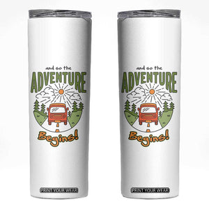 Goodbye Gifts Skinny Tumbler And So The Adventure Begins Coworker Leaving Farewell Gift TB10 White Print Your Wear