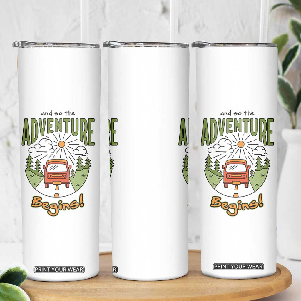 Goodbye Gifts Skinny Tumbler And So The Adventure Begins Coworker Leaving Farewell Gift TB10 Print Your Wear