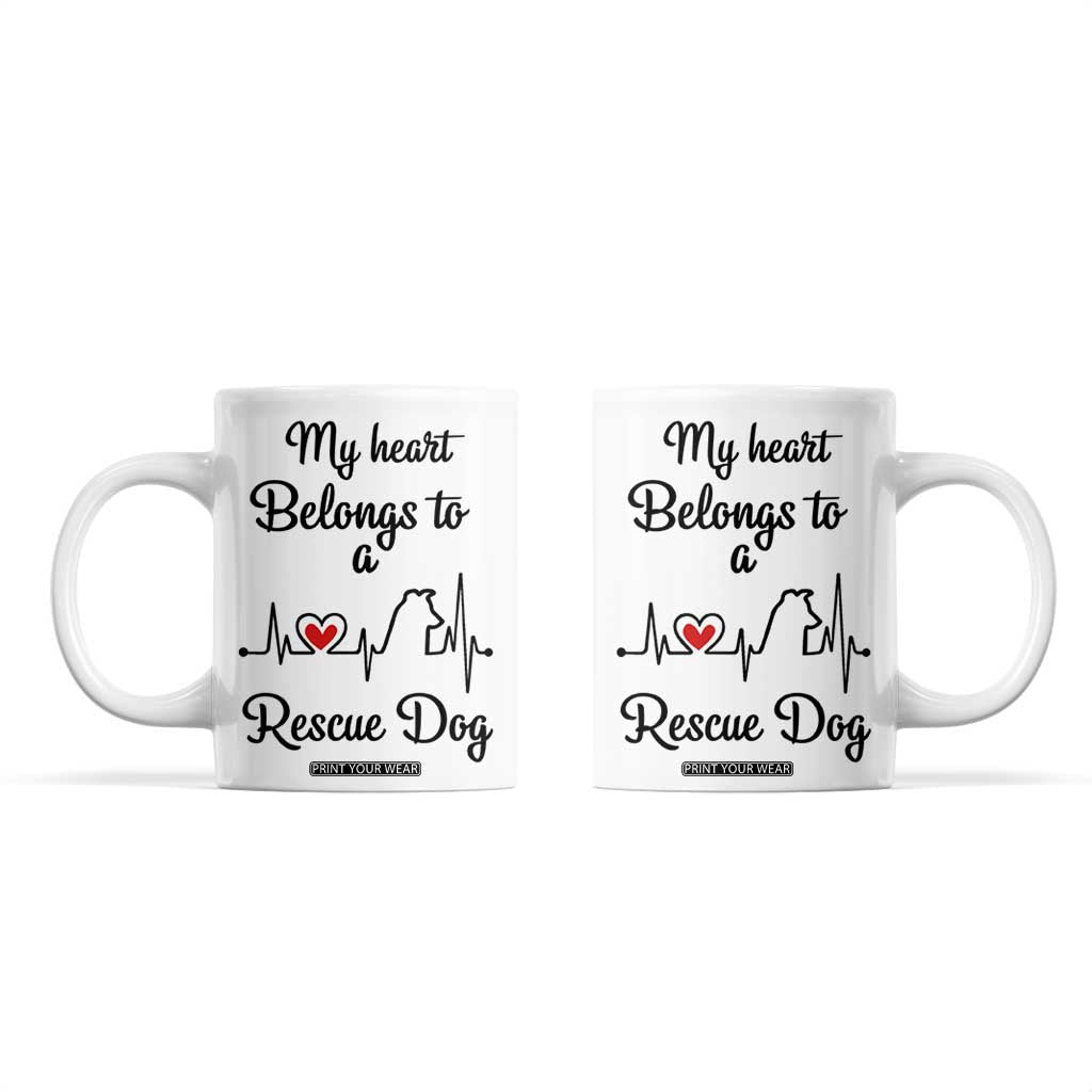 Rescue Dog Coffee Mug Animal Adopt Foster Animal Shelter Volunteer Dog Lovers TB10 White Print Your Wear