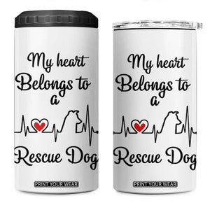 Rescue Dog 4 in 1 Can Cooler Tumbler Animal Adopt Foster Animal Shelter Volunteer Dog Lovers TB10 One Size: 16 oz White Print Your Wear