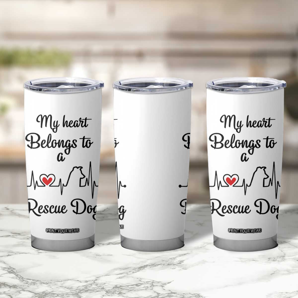 Rescue Dog Tumbler Cup Animal Adopt Foster Animal Shelter Volunteer Dog Lovers TB10 Print Your Wear