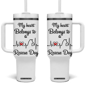 Rescue Dog Tumbler With Handle Animal Adopt Foster Animal Shelter Volunteer Dog Lovers TB10 One Size: 40 oz White Print Your Wear