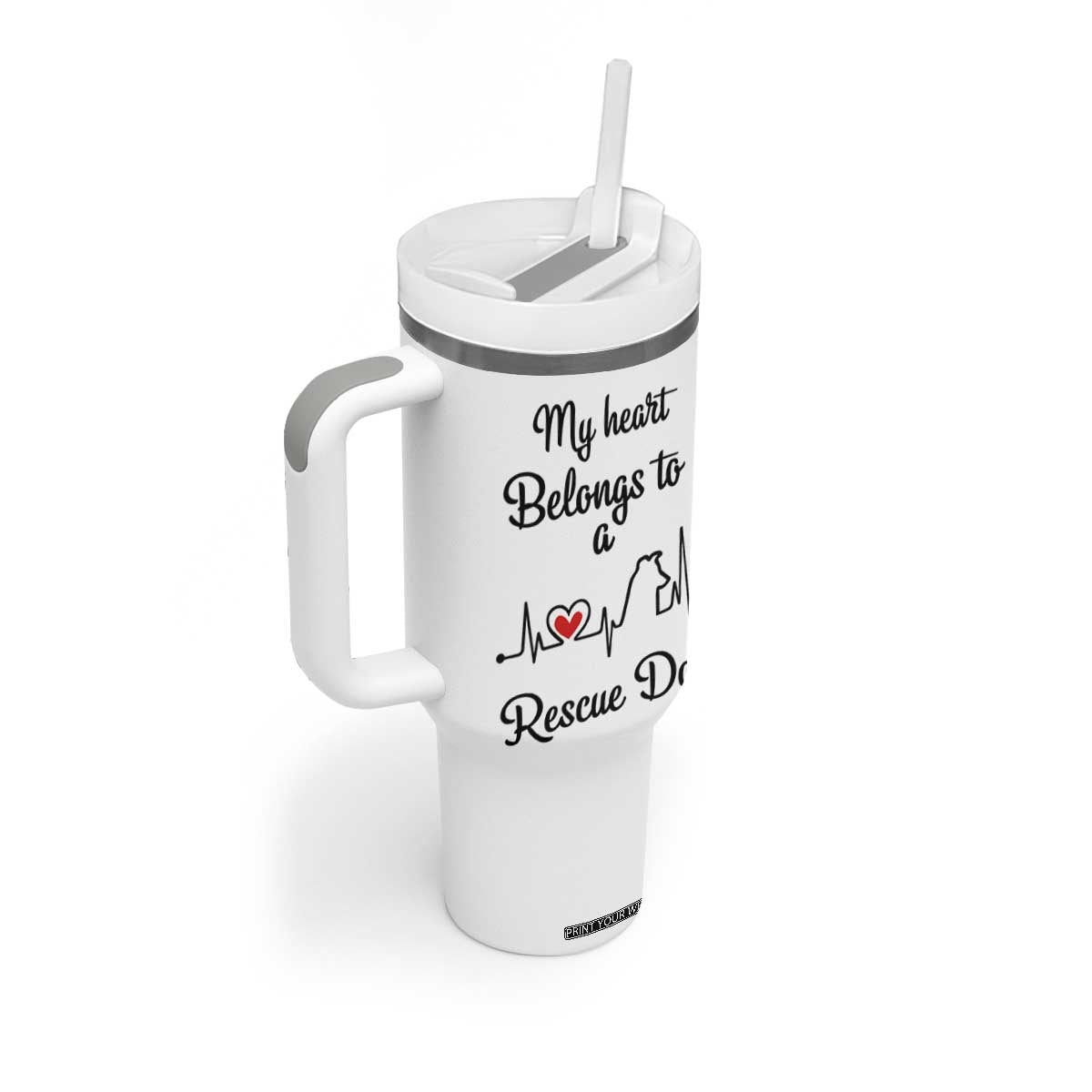 Rescue Dog Tumbler With Handle Animal Adopt Foster Animal Shelter Volunteer Dog Lovers TB10 Print Your Wear