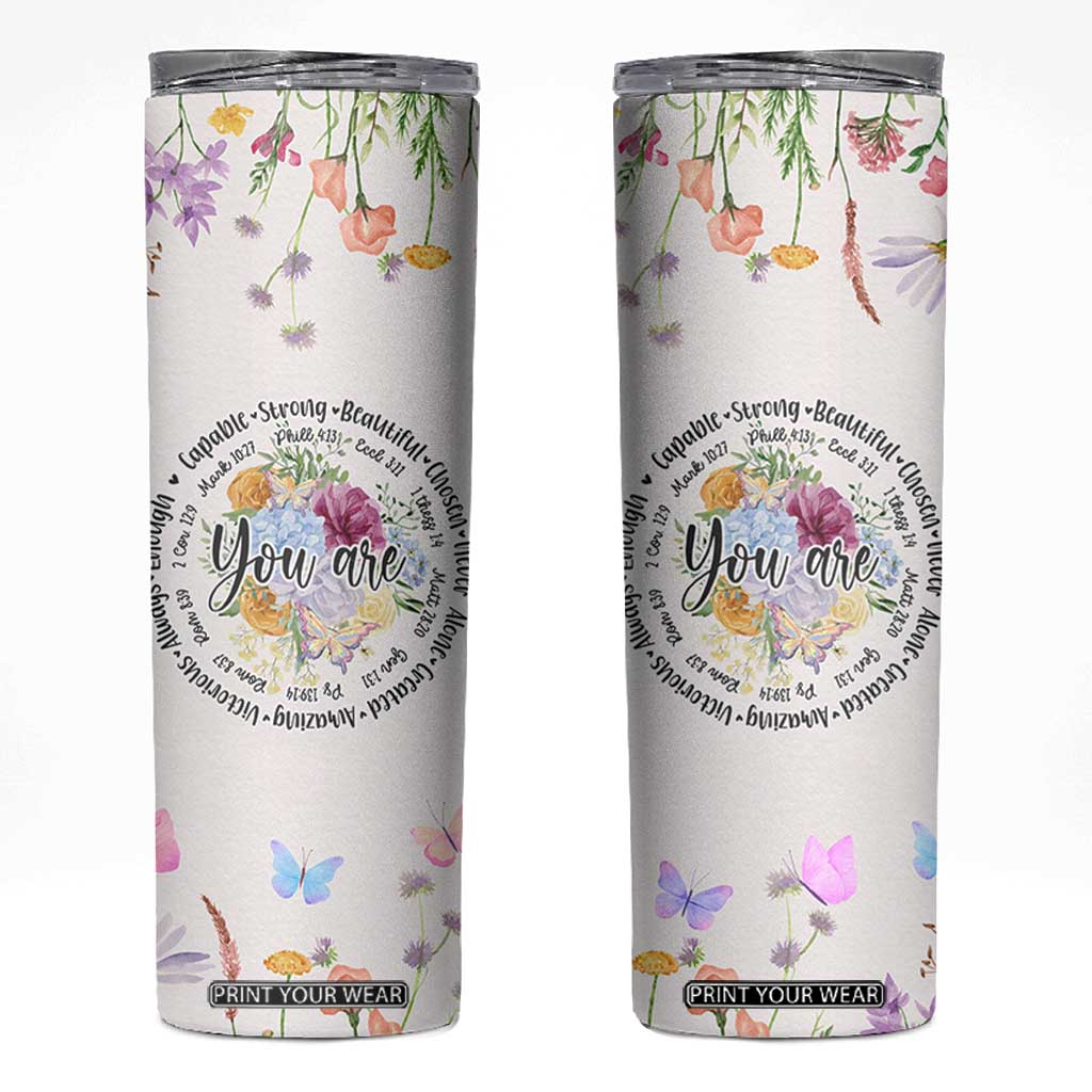 Christian Gifts for Women Skinny Tumbler Inspirational Religious Present Faith Jesus God Bible Verse Gift TB10 Cream Print Your Wear