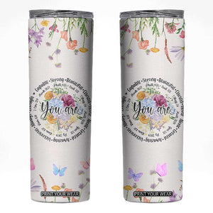 Christian Gifts for Women Skinny Tumbler Inspirational Religious Present Faith Jesus God Bible Verse Gift TB10 Cream Print Your Wear