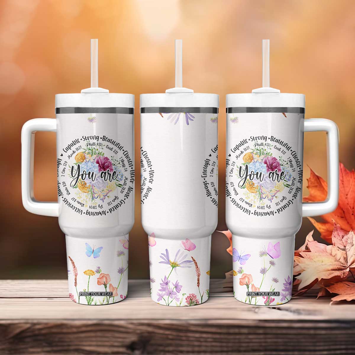 Christian Gifts for Women Tumbler With Handle Inspirational Religious Present Faith Jesus God Bible Verse Gift TB10 Print Your Wear