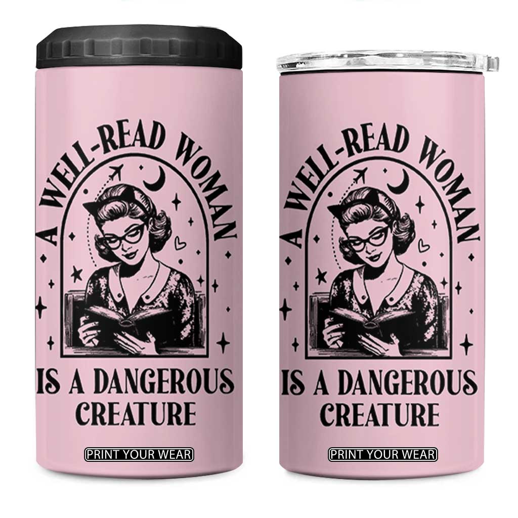Book Lovers Gifts For Women 4 in 1 Can Cooler Tumbler Funny Readers Librarians Bookaholics TB10 One Size: 16 oz Pink Print Your Wear