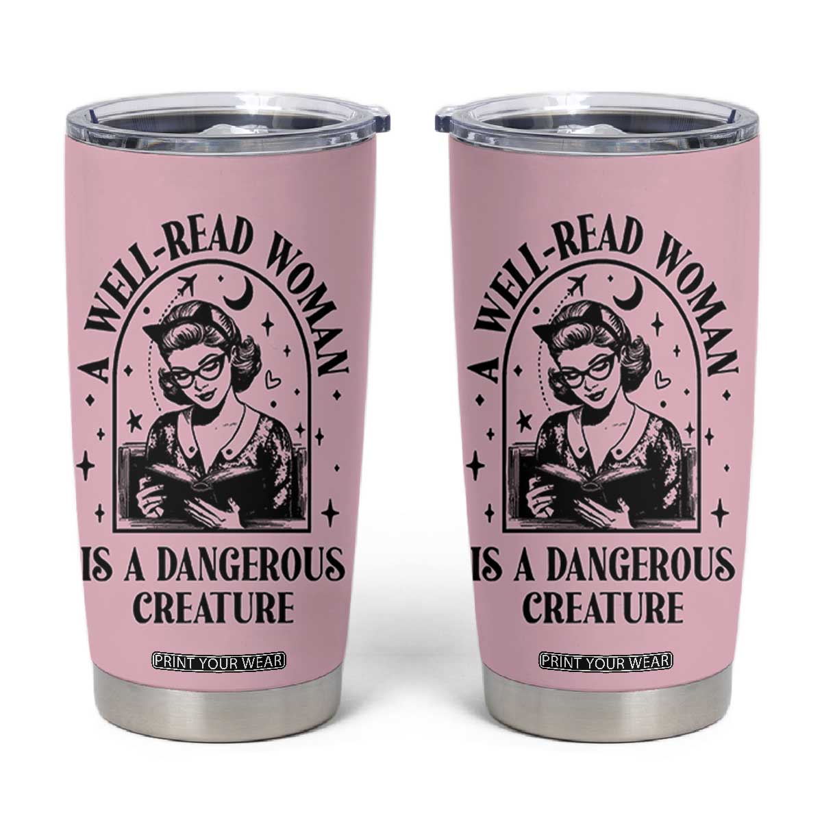 Book Lovers Gifts For Women Tumbler Cup Funny Readers Librarians Bookaholics TB10 Pink Print Your Wear