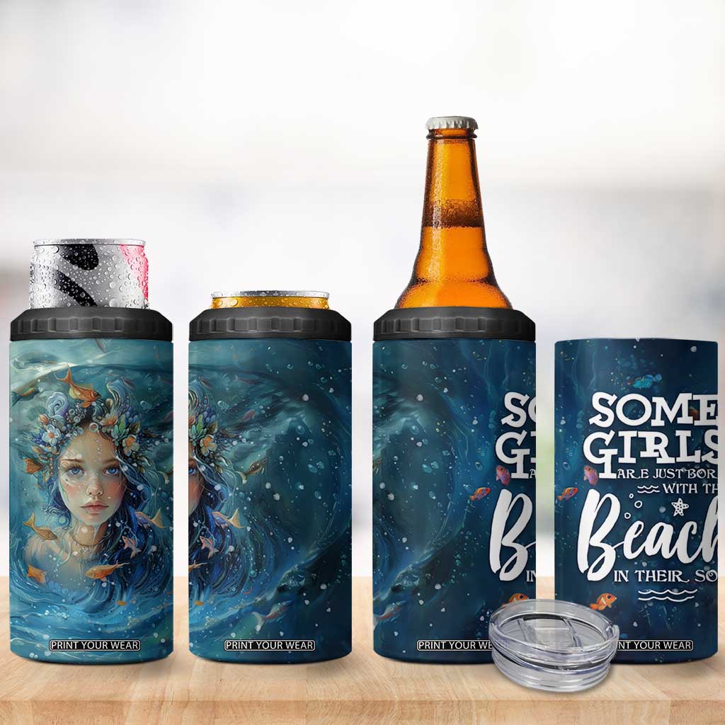 Beach Lovers Gifts For Women 4 in 1 Can Cooler Tumbler Some Girls Are Just Born With The Beach In Their Souls TB10 Print Your Wear