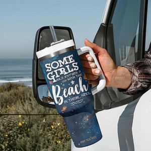 Beach Lovers Gifts For Women Tumbler With Handle Some Girls Are Just Born With The Beach In Their Souls TB10 Print Your Wear