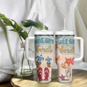 Beach Gifts For Women Tumbler With Handle Some Girls Are Just Born With The Beach In Their Souls TB10 Print Your Wear