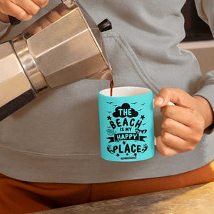 Beach Vacation Coffee Mug The Beach Is My Happy Place Summer Holiday Gift TB10 Print Your Wear