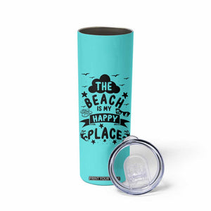 Beach Vacation Skinny Tumbler The Beach Is My Happy Place Summer Holiday Gift TB10 Print Your Wear