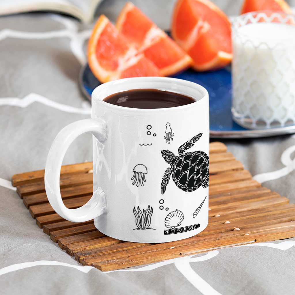 Beach Coffee Mug Ocean Animals The Beach Is My Happy Place Summer Holiday Gift TB10 Print Your Wear