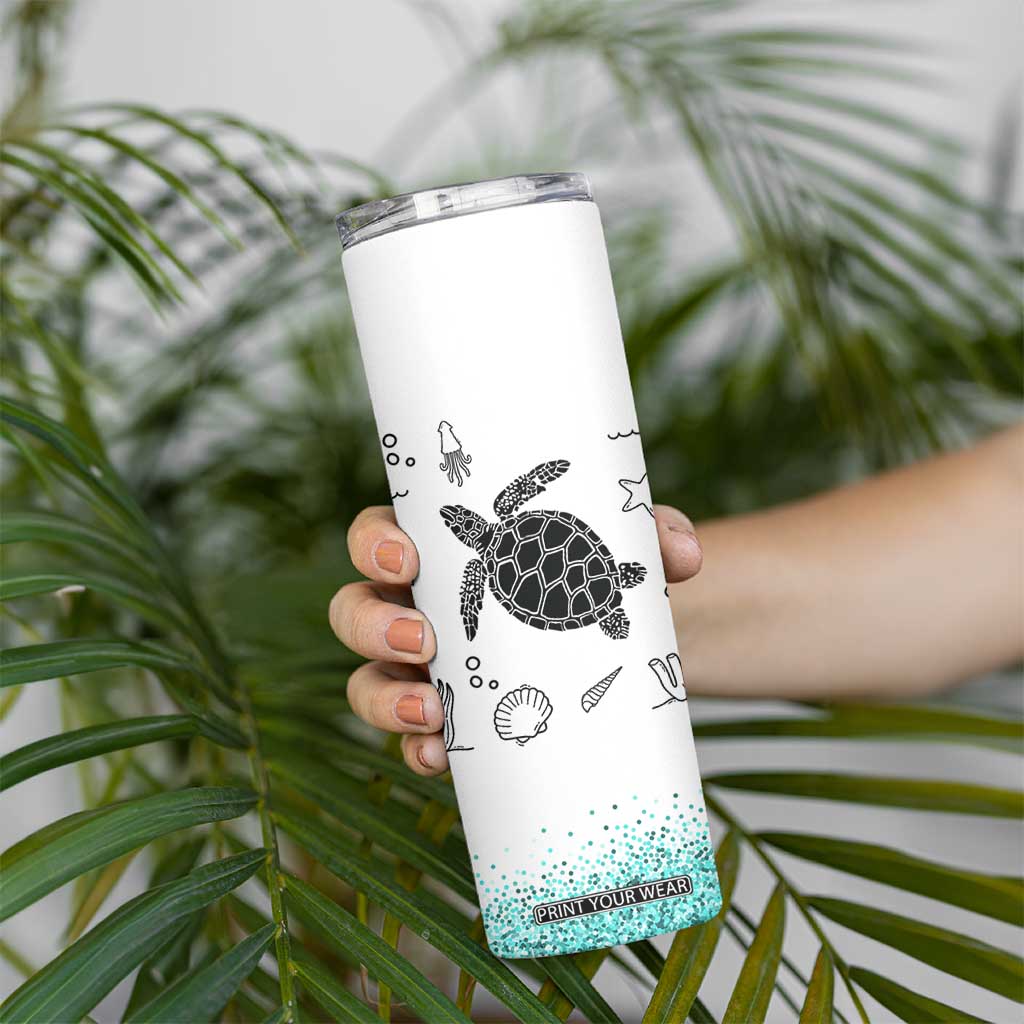Beach Skinny Tumbler Ocean Animals The Beach Is My Happy Place Summer Holiday Gift TB10 Print Your Wear