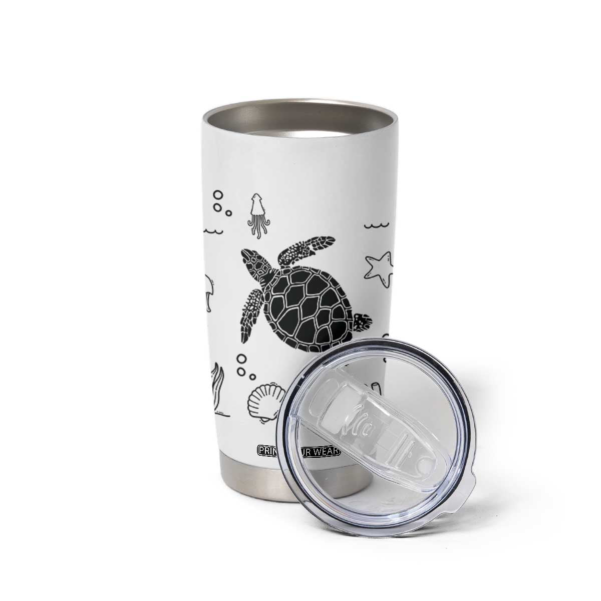 Beach Tumbler Cup Ocean Animals The Beach Is My Happy Place Summer Holiday Gift TB10 Print Your Wear