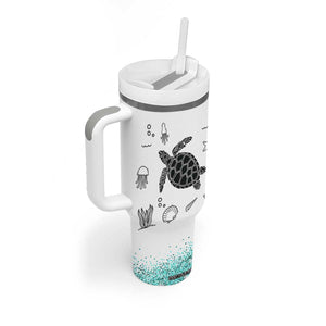 Beach Tumbler With Handle Ocean Animals The Beach Is My Happy Place Summer Holiday Gift TB10 Print Your Wear