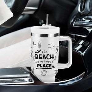 Beach Tumbler With Handle Ocean Animals The Beach Is My Happy Place Summer Holiday Gift TB10 Print Your Wear