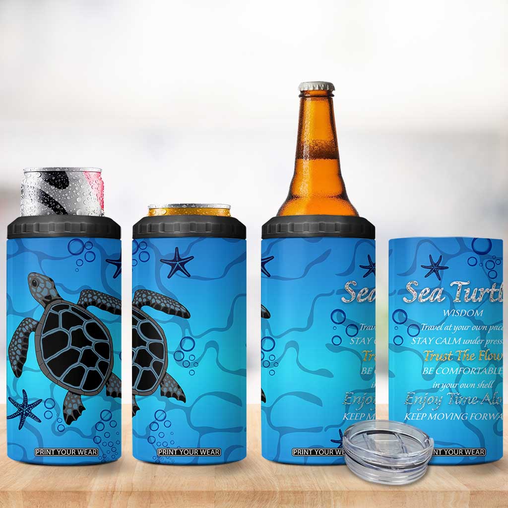 Sea Turtle Gifts For Women 4 in 1 Can Cooler Tumbler Ocean Beach Themed Animal Lover Gift TB10 Print Your Wear