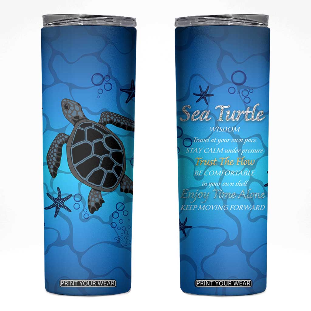 Sea Turtle Gifts For Women Skinny Tumbler Ocean Beach Themed Animal Lover Gift TB10 Blue Print Your Wear