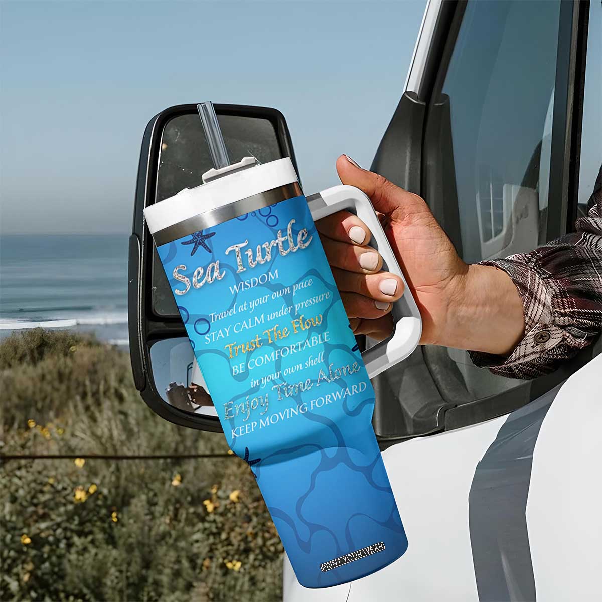 Sea Turtle Gifts For Women Tumbler With Handle Ocean Beach Themed Animal Lover Gift TB10 Print Your Wear