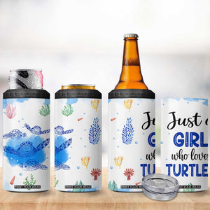 Gifts For Sea Turtle Lovers 4 in 1 Can Cooler Tumbler Cute Animal Lover Gifts For Women Girl TB10 Print Your Wear
