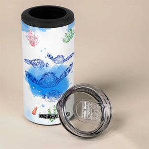 Gifts For Sea Turtle Lovers 4 in 1 Can Cooler Tumbler Cute Animal Lover Gifts For Women Girl TB10 Print Your Wear