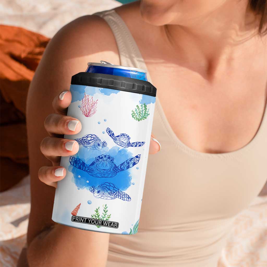 Gifts For Sea Turtle Lovers 4 in 1 Can Cooler Tumbler Cute Animal Lover Gifts For Women Girl TB10 Print Your Wear
