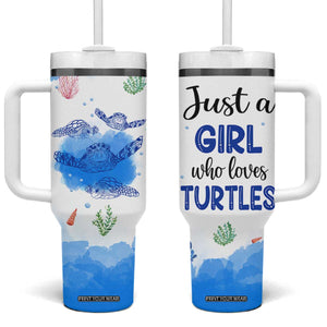 Gifts For Sea Turtle Lovers Tumbler With Handle Cute Animal Lover Gifts For Women Girl TB10 One Size: 40 oz White Print Your Wear