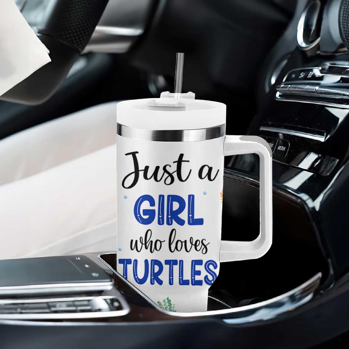 Gifts For Sea Turtle Lovers Tumbler With Handle Cute Animal Lover Gifts For Women Girl TB10 Print Your Wear