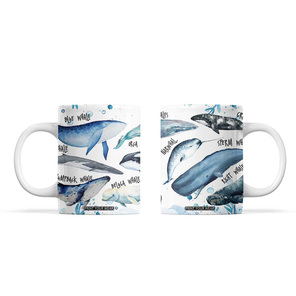 Shark Lovers Coffee Mug Ocean Animal Species Of Sharks TB10 Blue Print Your Wear