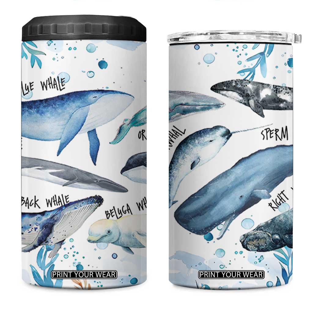 Shark Lovers 4 in 1 Can Cooler Tumbler Ocean Animal Species Of Sharks TB10 One Size: 16 oz Blue Print Your Wear